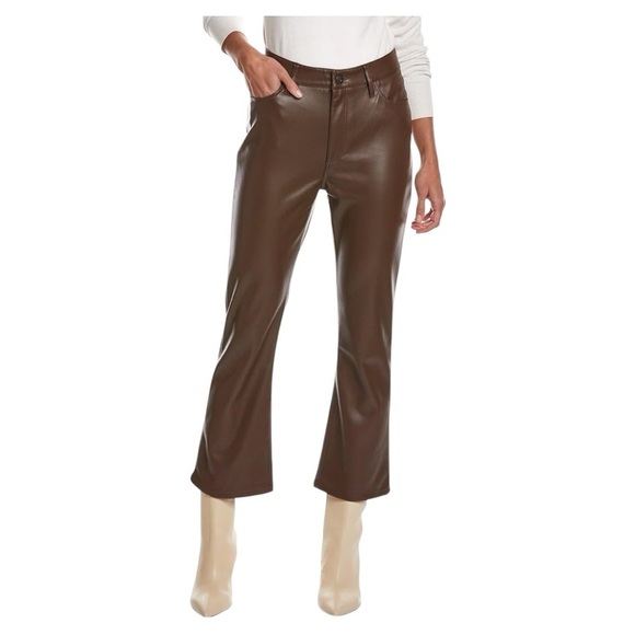 Joe's Jeans Pants - Joe's Jeans Womens Chocolate Crop Bootcut Vegan Leather Jean NWT Size 27